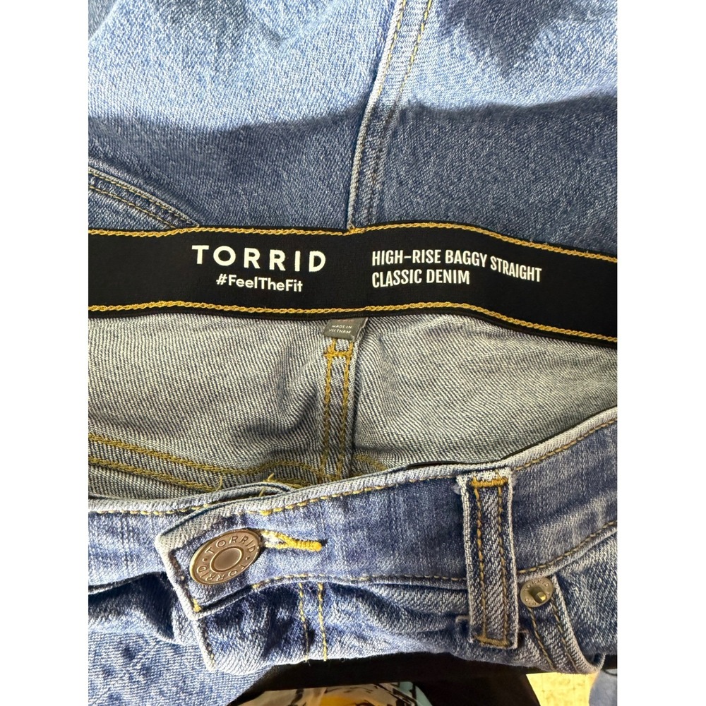 Torrid High-Rise Baggy Straight Jeans 16R Blue Excellent Classic Denim 148862‎ - Picture 2 of 5
